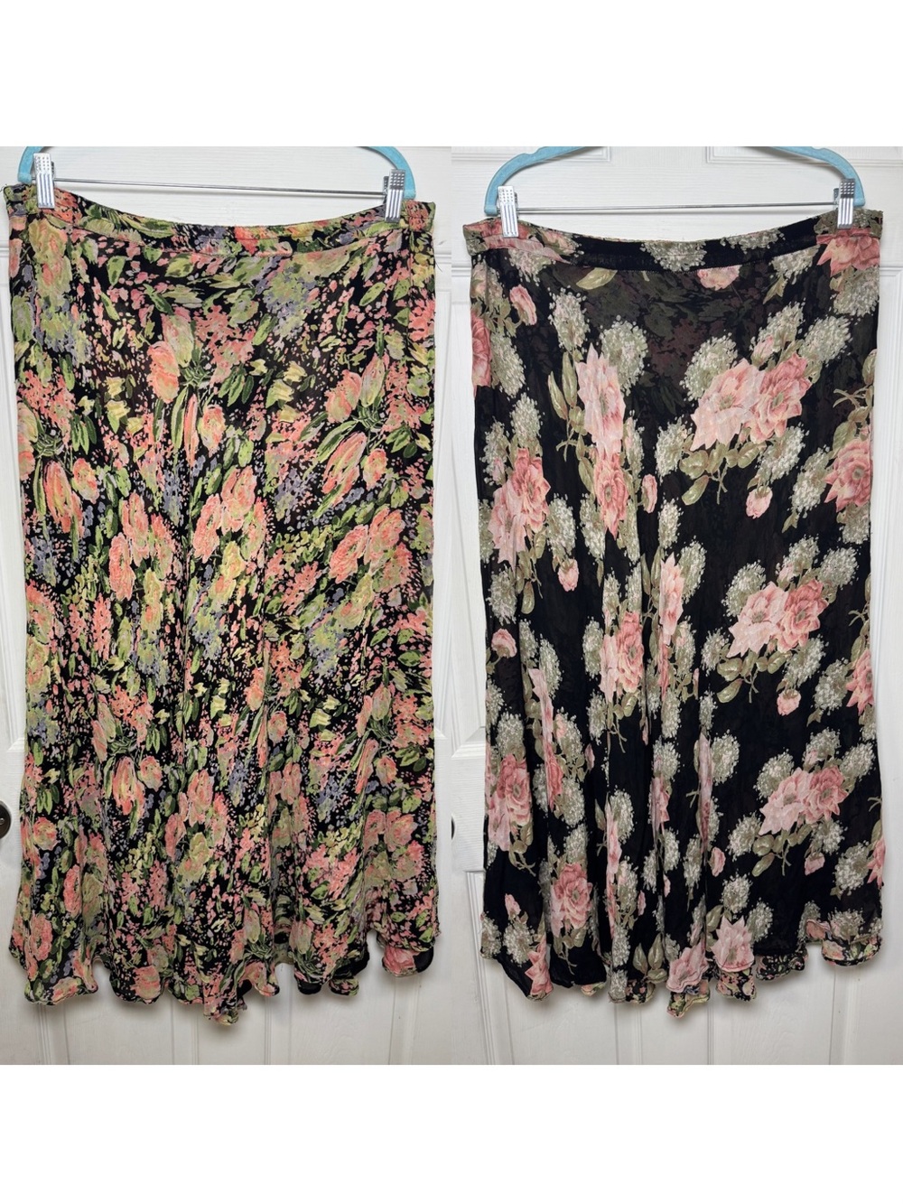 VTG 90s Reversible Feminine Floral Midi Skirt Women’s Large Versatile 2-in-1